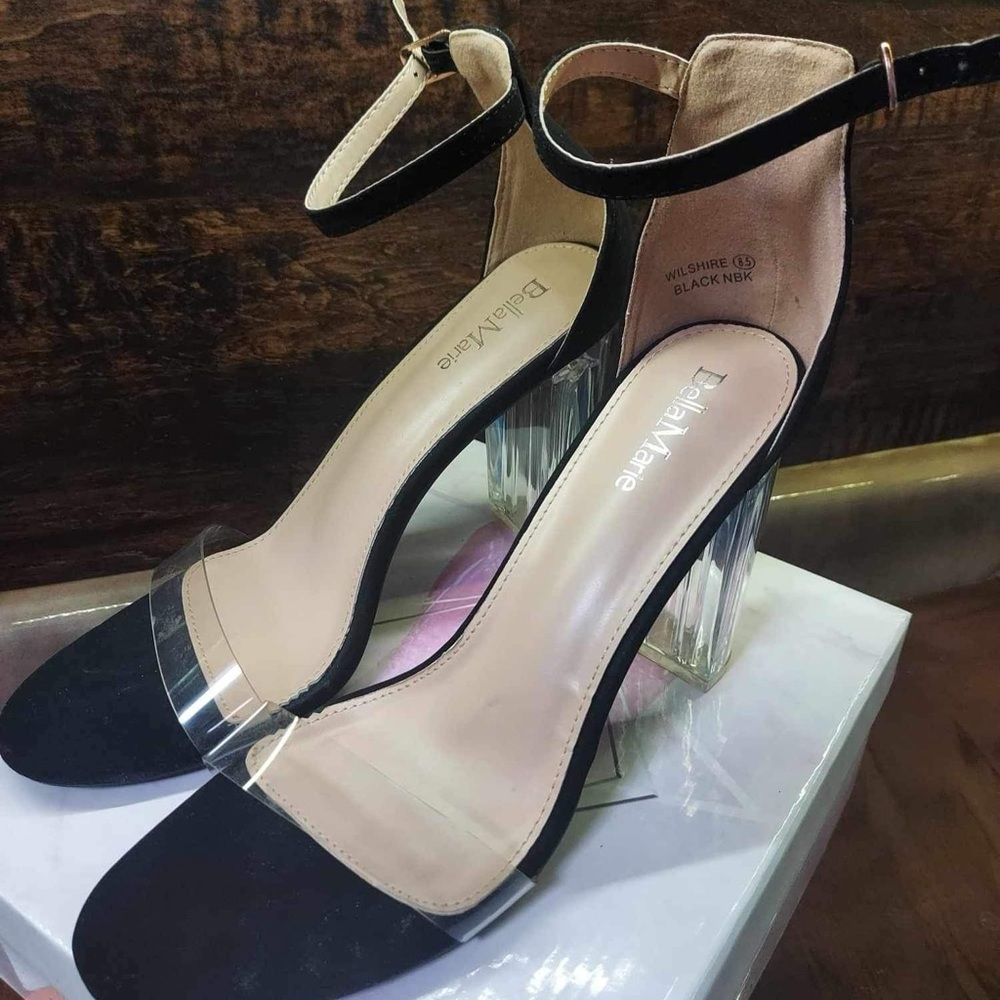 Bella Marie Black/Clear Heels